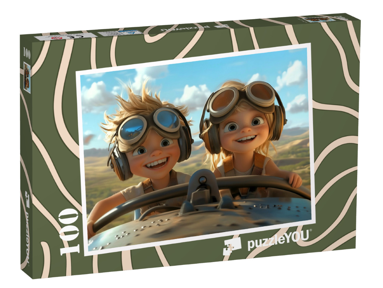 Puzzle 100 Teile „Nachwuchspiloten fliegen um die Welt“