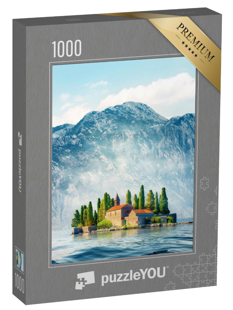 Puzzle 1000 Teile „Landschaft der St. George Insel, Bucht von Kotor, Montenegro“