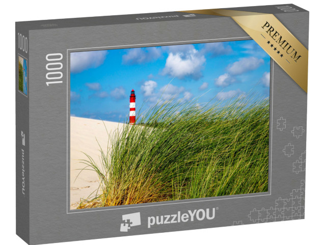 Puzzle 1000 Teile „Amrumer Leuchtturm hinter Dünengras“