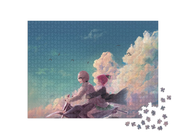 Puzzle 1000 Teile „Ästhetische Illustration eines Anime-Paares“