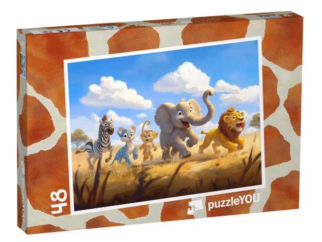 Puzzle 48 Teile „Tierische Safari-Helden“