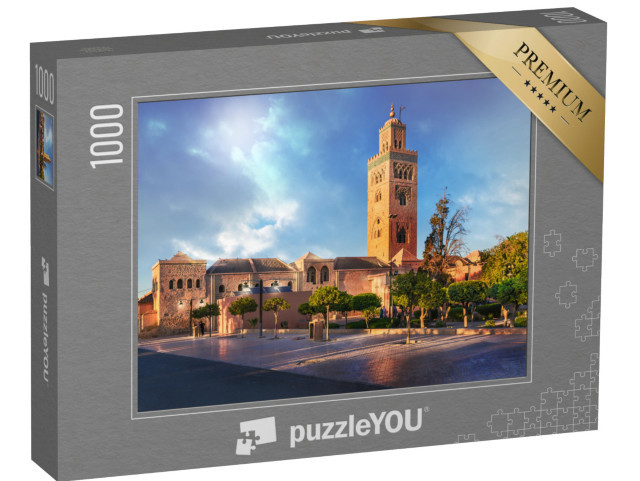 Puzzle 1000 Teile „Minarett der Koutoubia-Moschee in Marrakesch, Marokko“