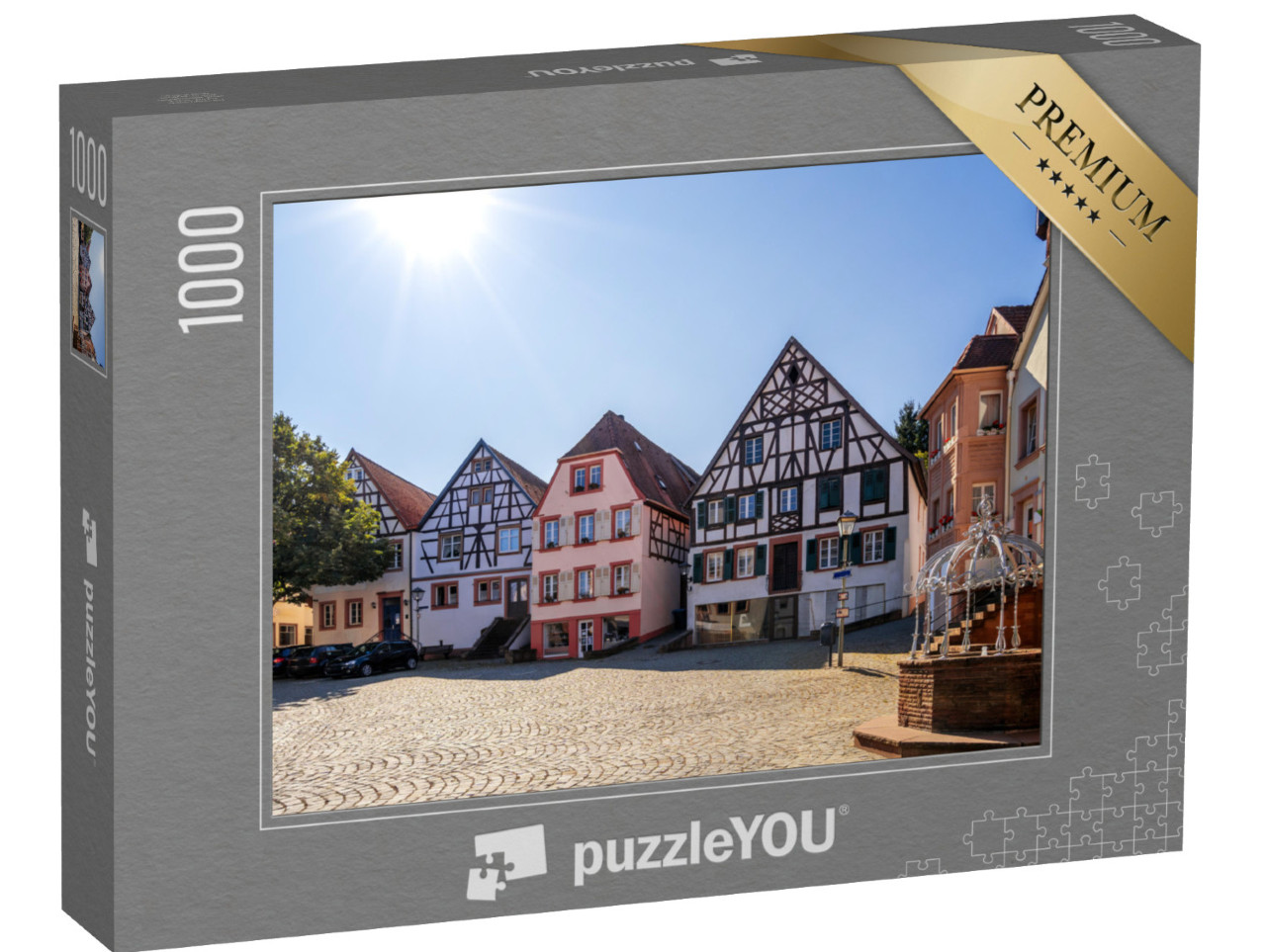 Puzzle 1000 Teile „Rathausplatz und Turm, Ottweiler, Saarland, Deutschland“