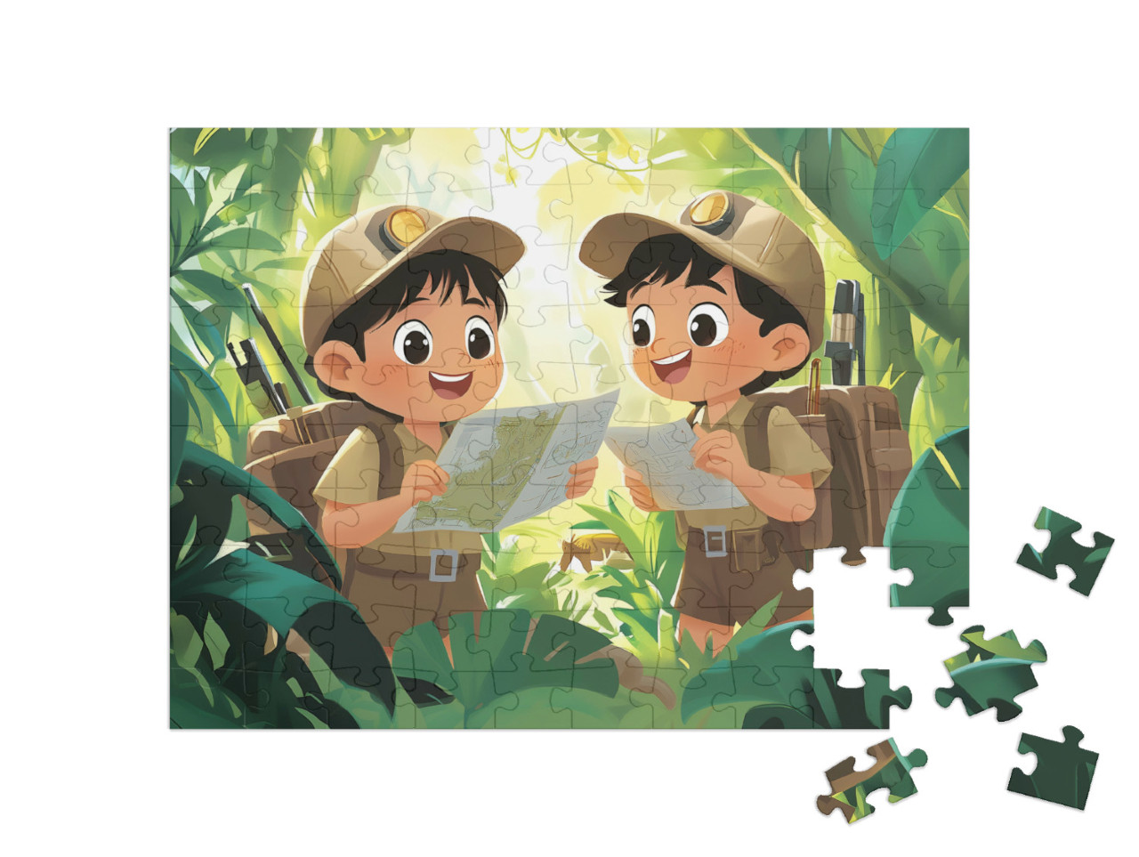 Puzzle 100 Teile „Der geheimnisvolle Dschungel“