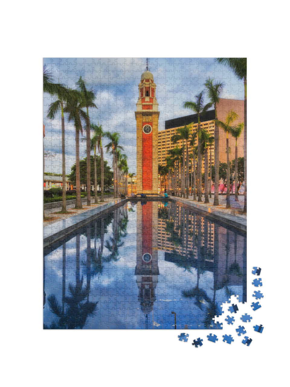Puzzle 1000 Teile „Uhrenturm in Hong Kong Stadt“