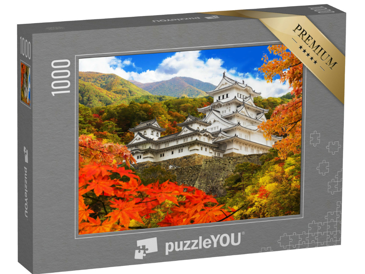 Puzzle 1000 Teile „Pittoreske Burg Himeji im Herbst, UNESCO-Weltkulturerbe, Japan“