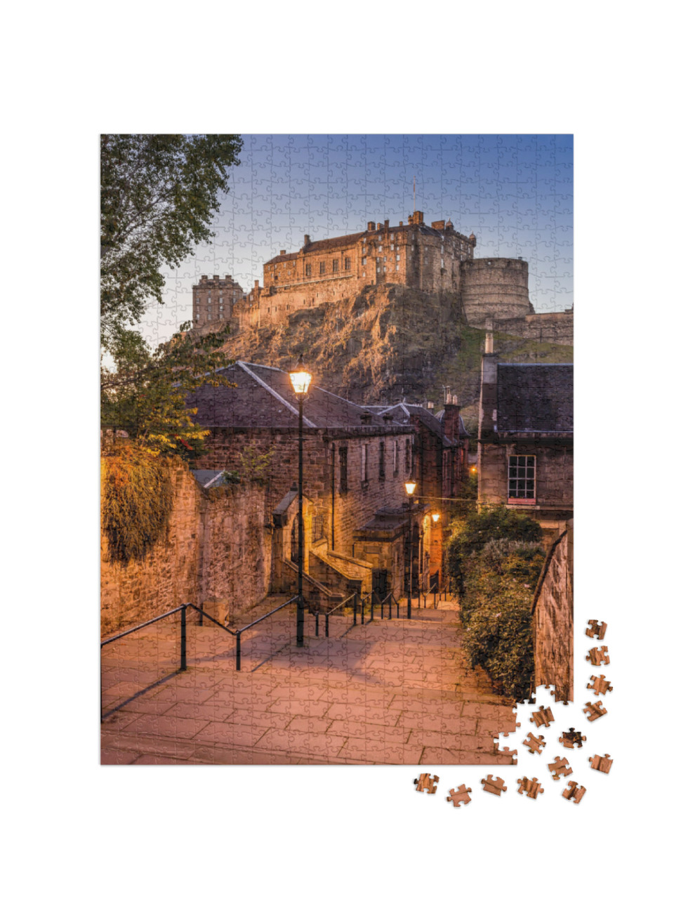 Puzzle 1000 Teile „Edinburgh Castle vom Heriot Place aus“