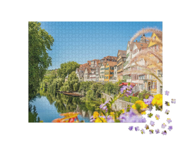 Puzzle 1000 Teile „Wunderschöne Häuserfassaden von Tübingen am Neckar“