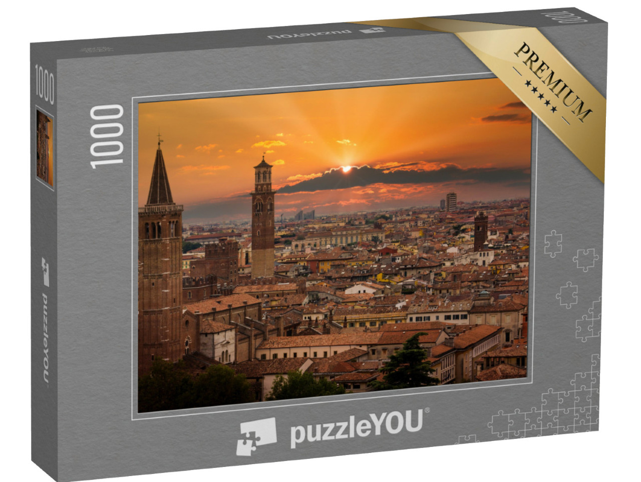 Puzzle 1000 Teile „Verona im Sonnenuntergang, Italien“