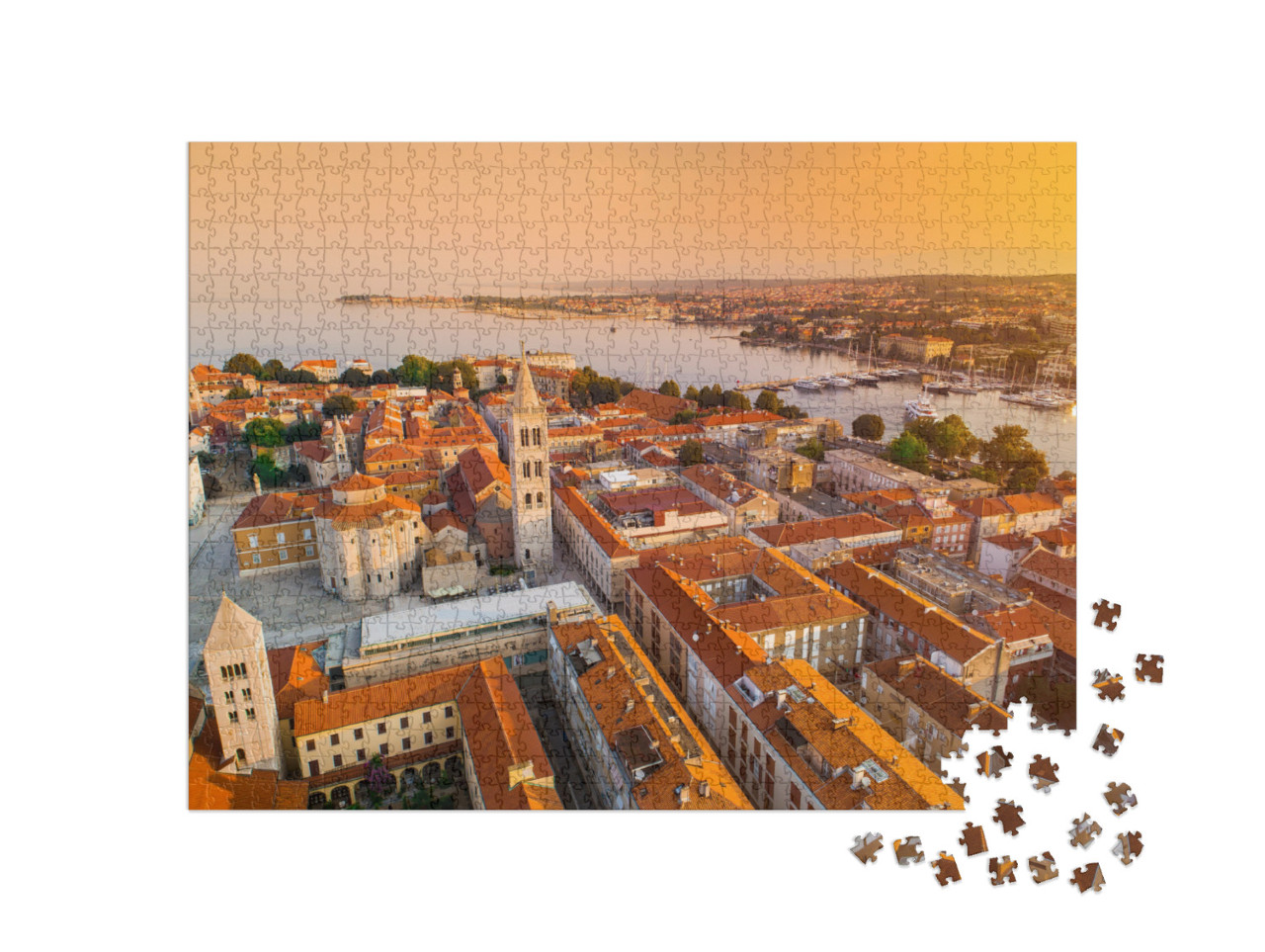 Puzzle 1000 Teile „Historisches Zentrum der kroatischen Stadt Zadar am Mittelmeer“