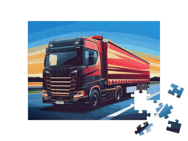 Puzzle 100 Teile „Brummis auf großer Tour“
