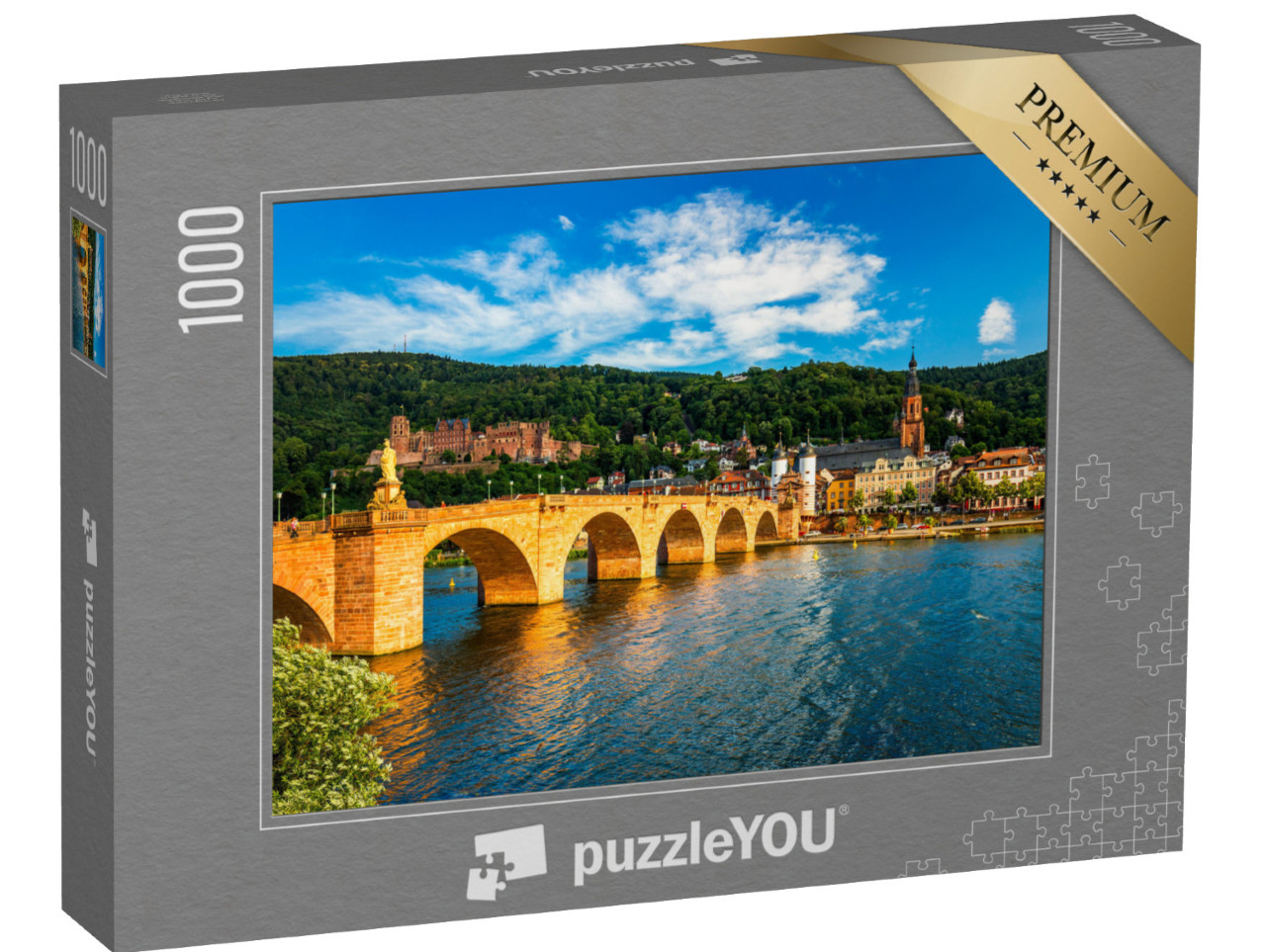 Puzzle 1000 Teile „Blick über den Neckar auf Heidelberg, Deutschland“