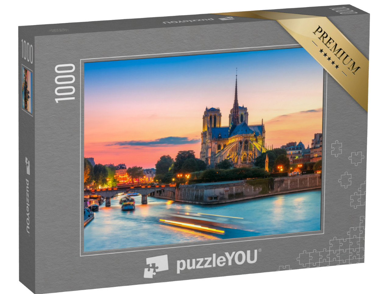 Puzzle 1000 Teile „Malerisches Stadtbild der Kathedrale von Notre Dame de Paris, Frankreich“