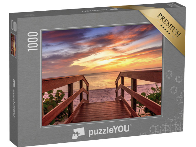 Puzzle 1000 Teile „Sonnenuntergang an der Küste von Naples, Florida“