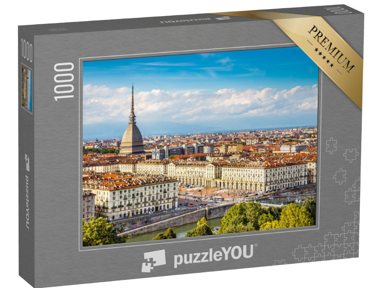 Puzzle 1000 Teile „Blick auf das Stadtzentrum von Turin, Italien“