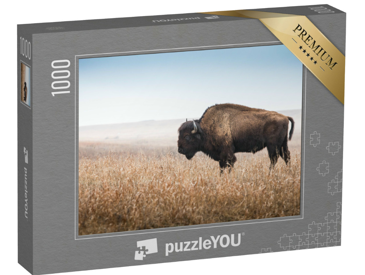 Puzzle 1000 Teile „Amerikanischer Bison, Büffel, Profil“