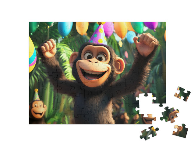 Puzzle 100 Teile „Juhu, was für affengeile Geschenke“