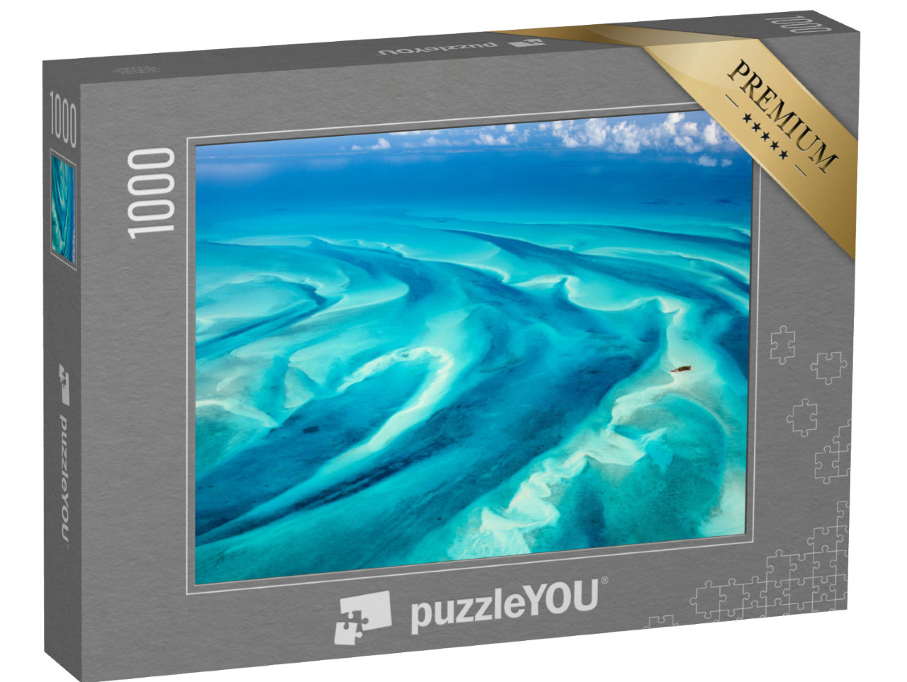 Puzzle 1000 Teile „Blick von oben auf das Meer der Bahamas-Inseln“