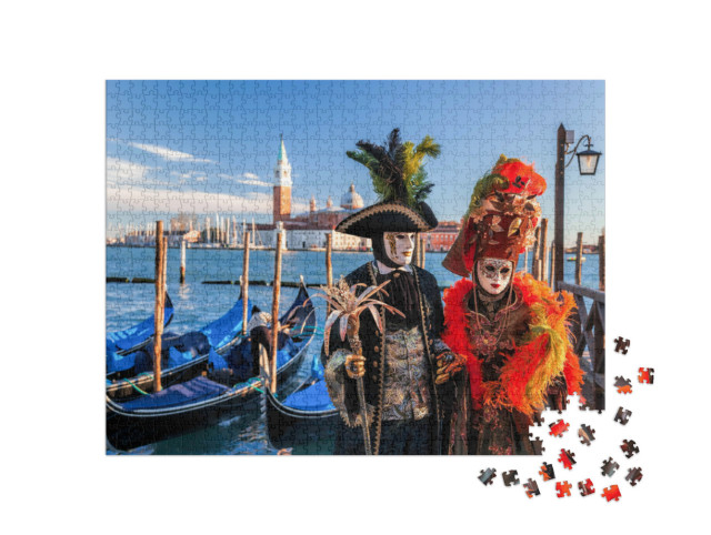 Puzzle 1000 Teile „Karneval in Venedig, Italien“
