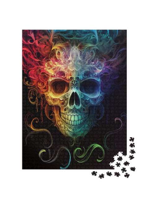 Puzzle 1000 Teile „Bunter Totenkopf“