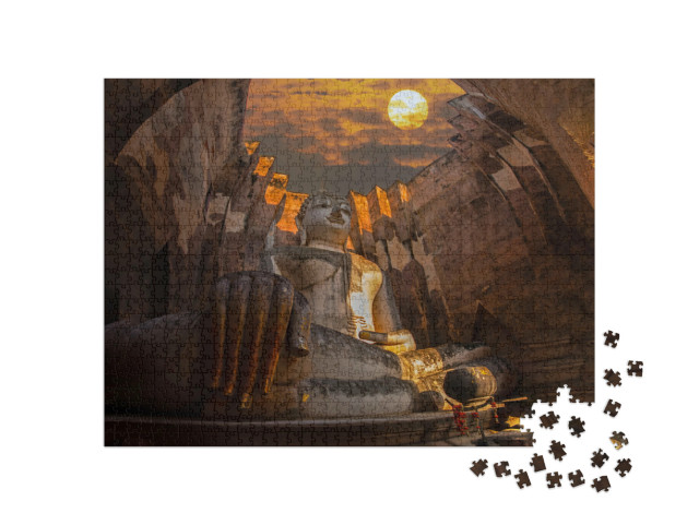 Puzzle 1000 Teile „Buddha-Statue, Wat Si Chum im Sukhothai Historical Park, Thailand“
