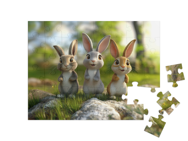 Puzzle 48 Teile „Der kleine Hase und die große Freundschaft“