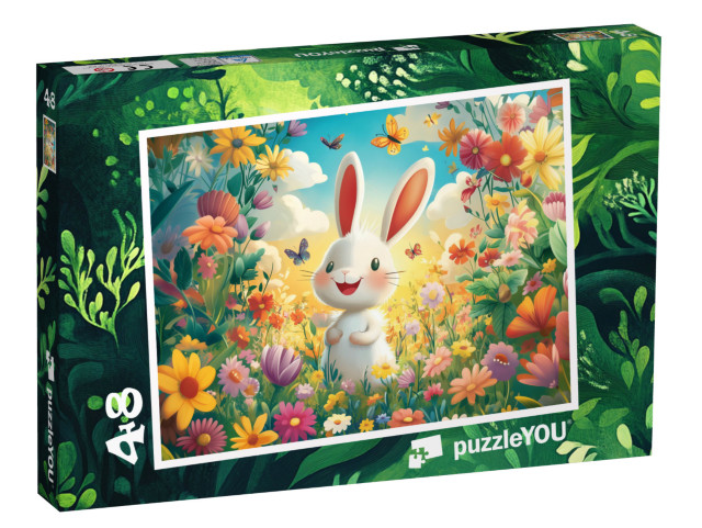 Puzzle 48 Teile „Der staunende Hase Heribert“