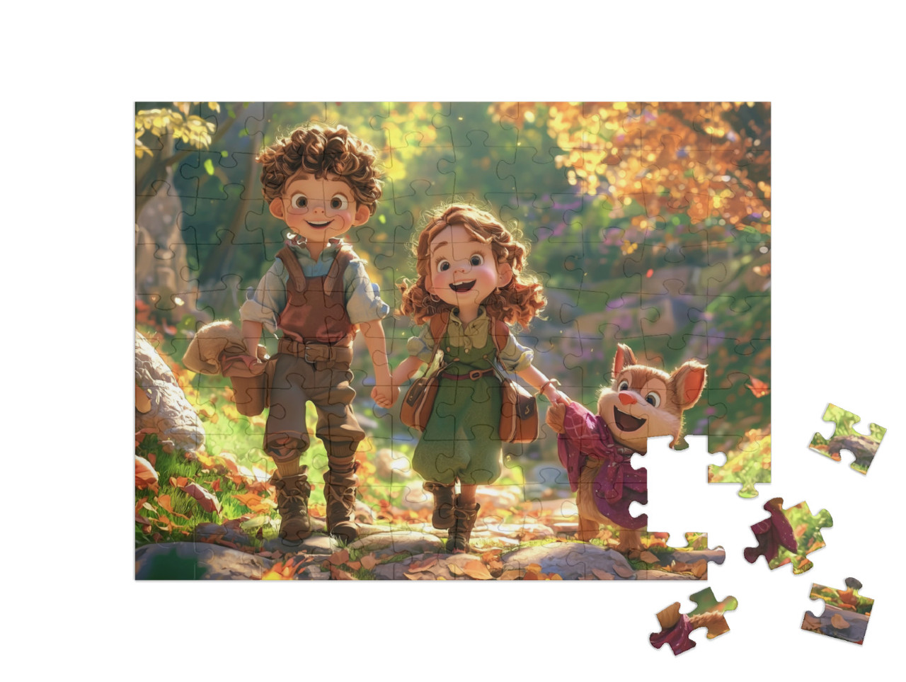 Puzzle 100 Teile „Auf Schatzsuche mit den besten Freunden“