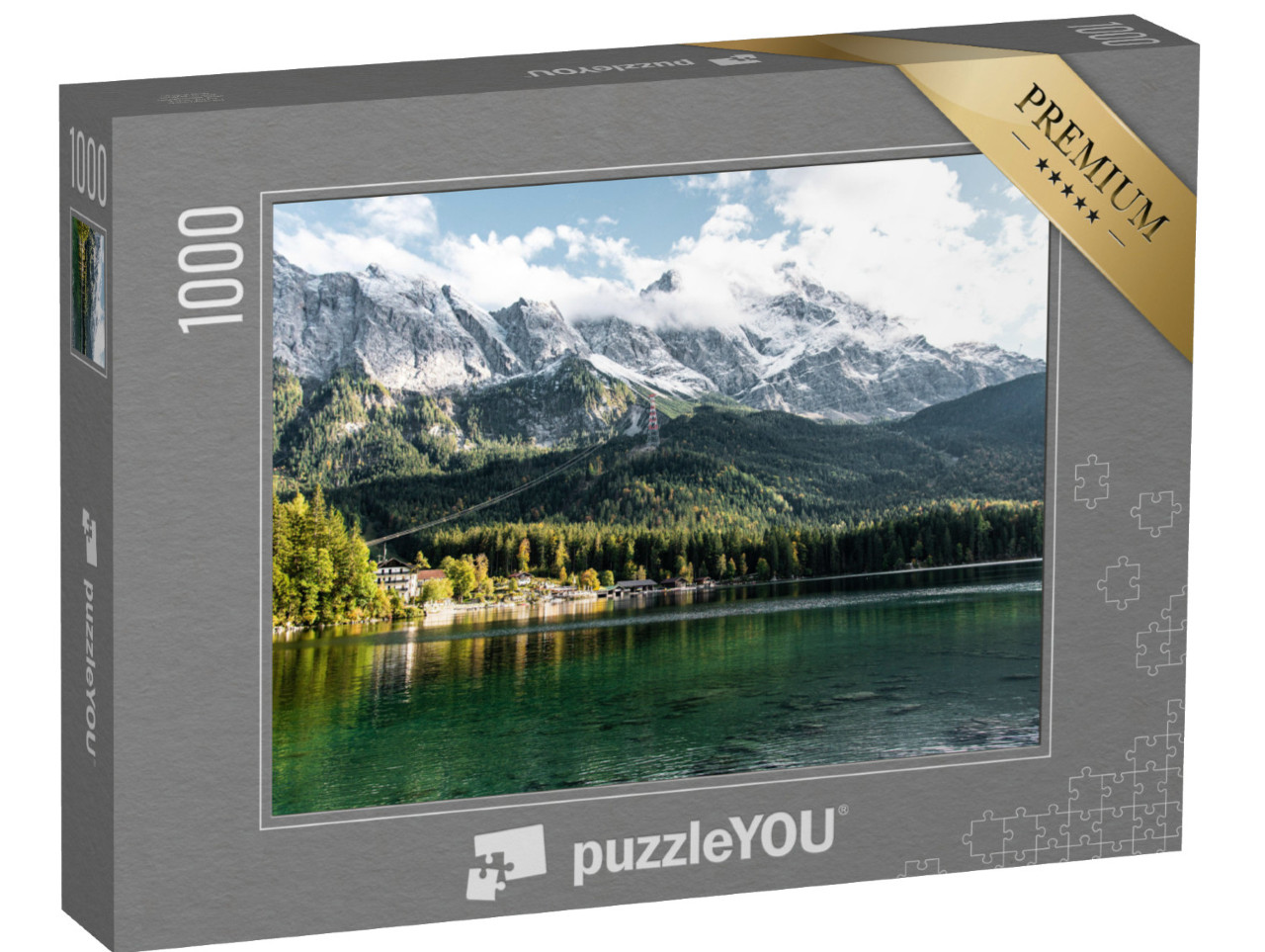 Puzzle 1000 Teile „Der Eibsee mit der Zugspitze im Hintergrund“