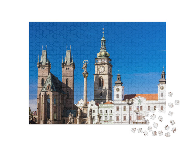 Puzzle 1000 Teile „Großer Platz, Hradec Kralove, Tschechische Republik“