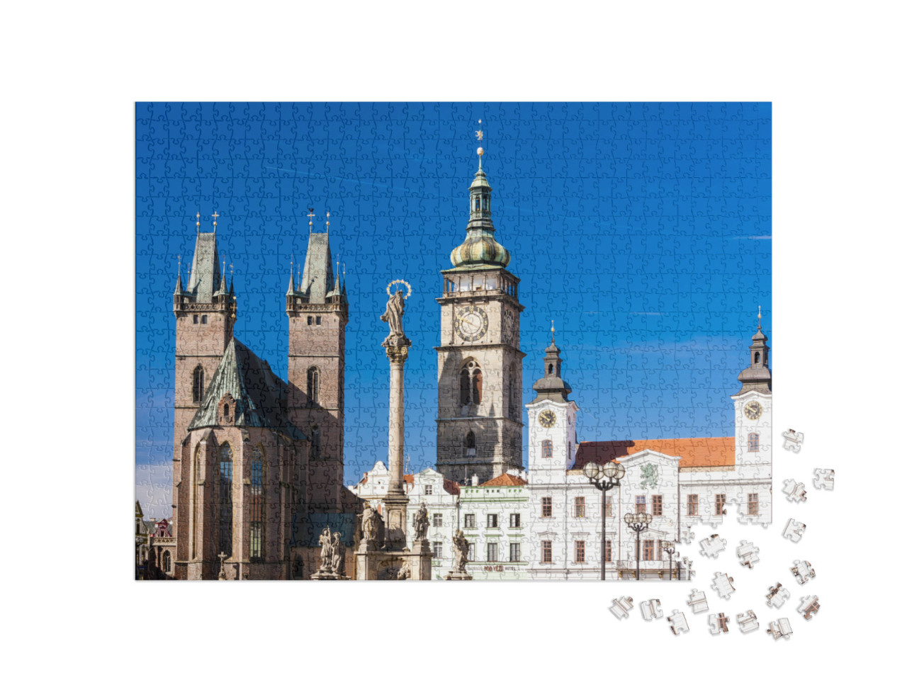 Puzzle 1000 Teile „Großer Platz, Hradec Kralove, Tschechische Republik“