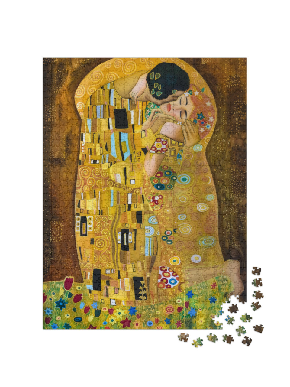 Puzzle 1000 Teile „Klimt-inspirierte abstrakte Batikmalerei“