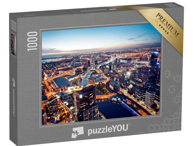 Puzzle 1000 Teile „Ein Blick auf Melbourne bei Nacht, Victoria, Australien“