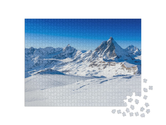 Puzzle 1000 Teile „Matterhorn an der Grenze zwischen Schweiz und Italien“