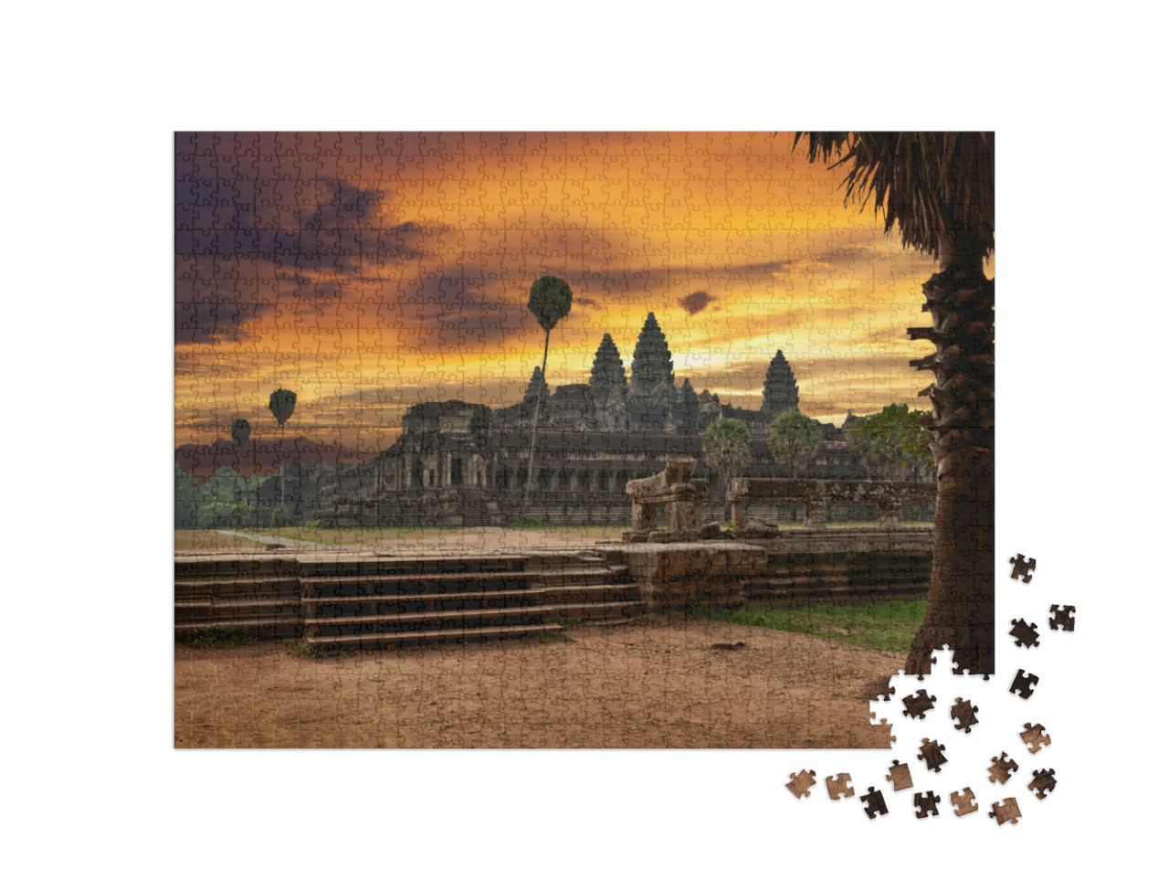 Puzzle 1000 Teile „Angkor Wat bei Sonnenuntergang“