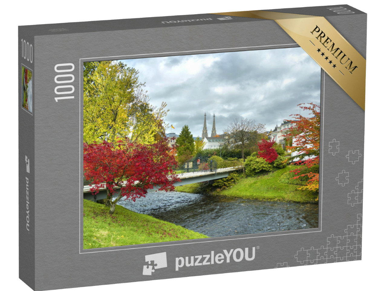 Puzzle 1000 Teile „Schöne herbstliche Stadtlandschaft in Baden-Baden, Deutschland“