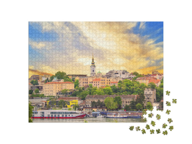 Puzzle 1000 Teile „Schöner Blick auf das historische Zentrum von Belgrad am Ufer der Sava, Serbien“