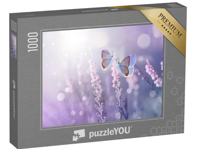 Puzzle 1000 Teile „Wunderschöne Natur: Schmetterlinge im Lavendelfeld“