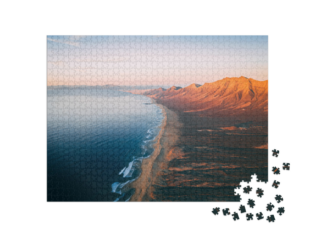 Puzzle 1000 Teile „Luftaufnahme: Panorama von Cofete, Fuerteventura“