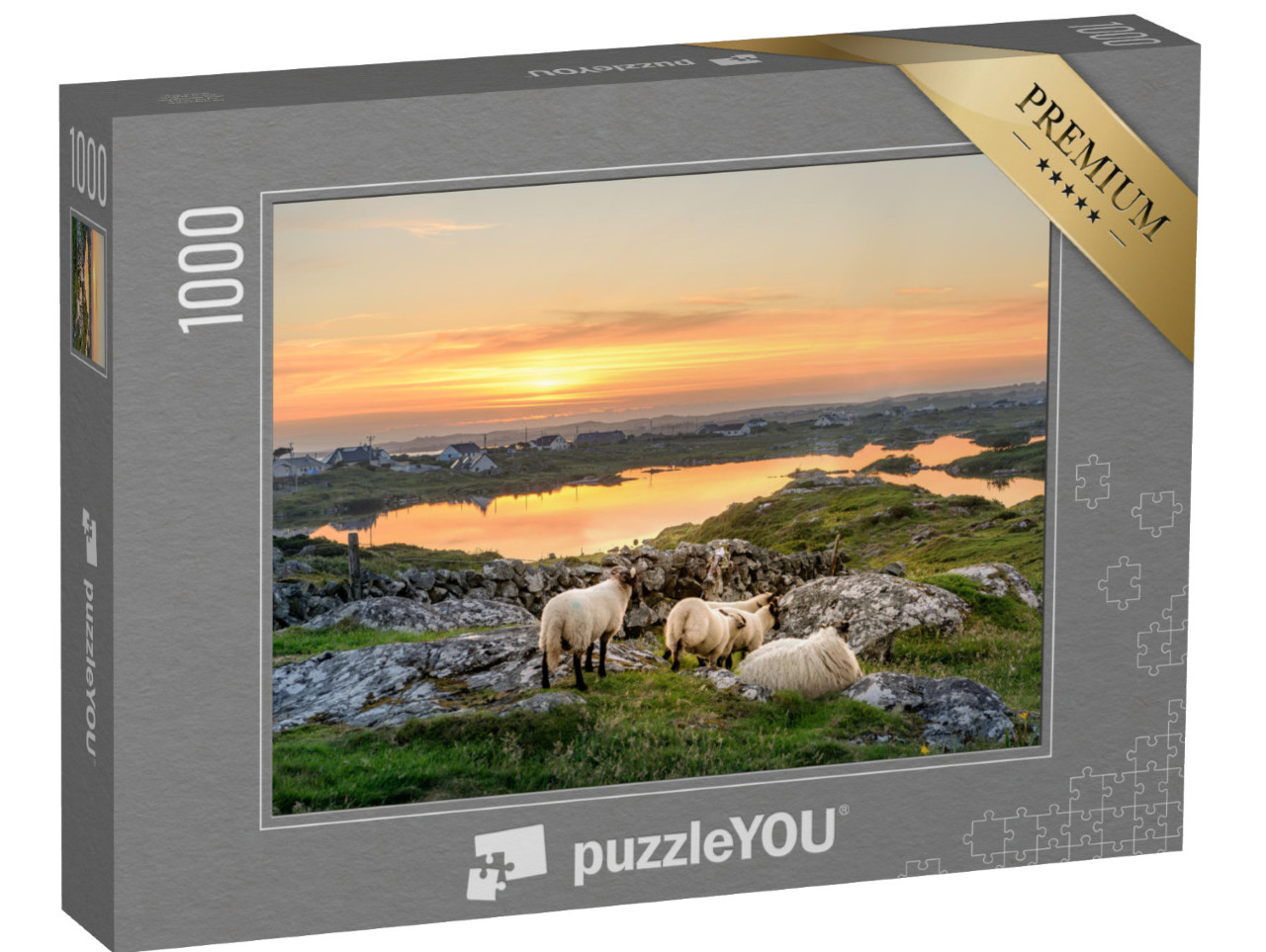 Puzzle 1000 Teile „Sonnenuntergang in Connemara, Irland“