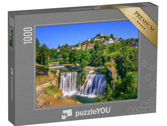 Puzzle 1000 Teile „Pliva-Wasserfall in der Stadt Jajce, Bosnien und Herzegowina“