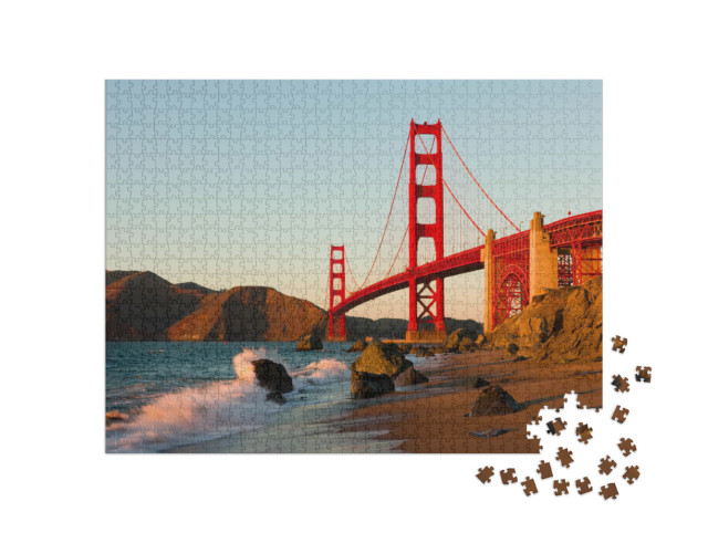 Puzzle 1000 Teile „Golden Gate Bridge in San Francisco bei Sonnenuntergang“