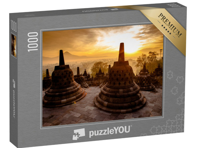Puzzle 1000 Teile „Oben Borobudur-Tempel, Yogyakarta, Java, Indonesien“