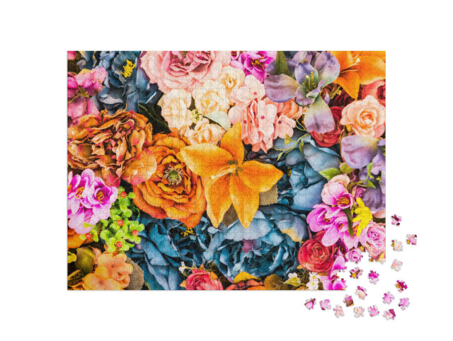 Puzzle 1000 Teile „Vintage-Stil: Blumen“