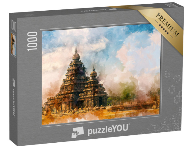 Puzzle 1000 Teile „Tempel von Mahabalipuram, Tamil Nadu, Indien“