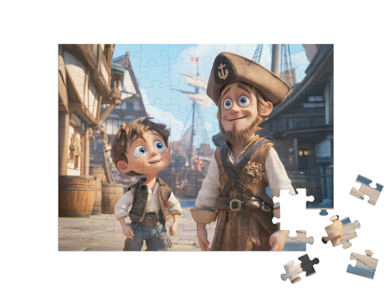 Puzzle 100 Teile „Der Junge, der Kapitän werden wollte“