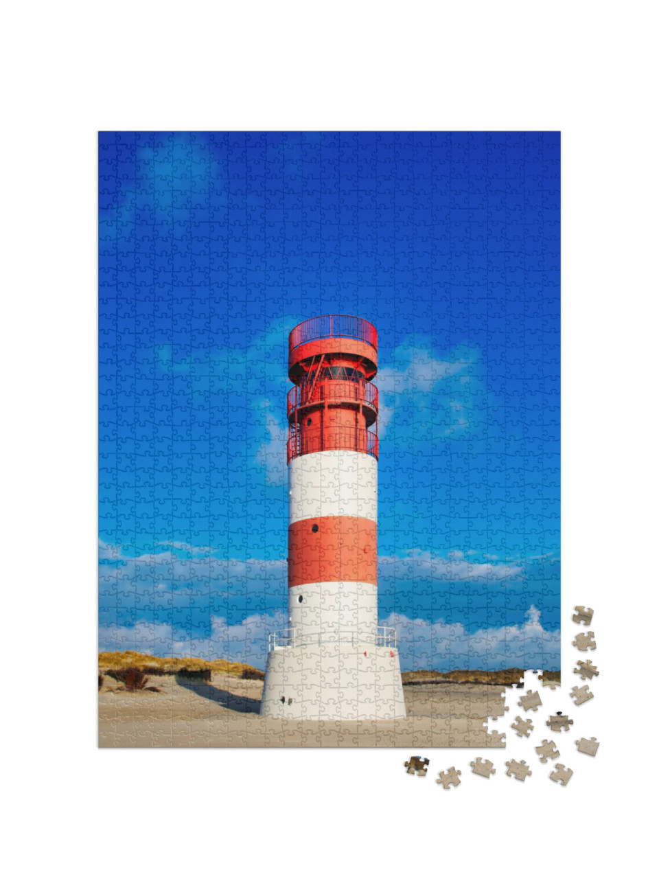 Puzzle 1000 Teile „Der Leuchtturm auf der Helgoländer Düne, Schleswig-Holstein, Deutschland“