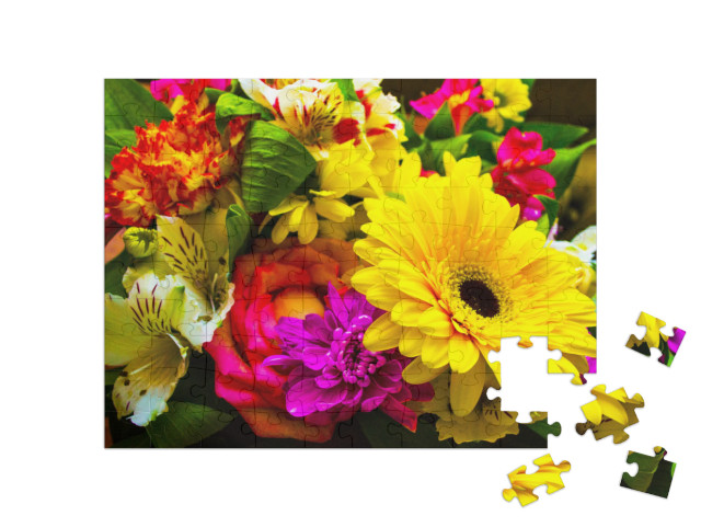Puzzle 100 Teile „Blumenstrauß aus Sommerblumen“