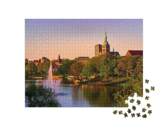 Puzzle 1000 Teile „Stralsund am Abend: Bild der Stadt“
