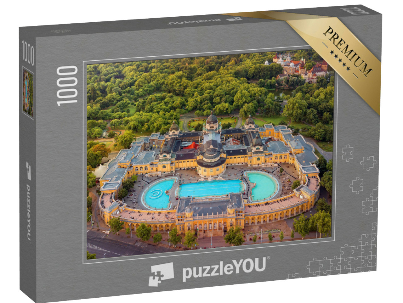 Puzzle 1000 Teile „Luftaufnahme von einem Thermalbad in Budapest, Ungarn, Europa“